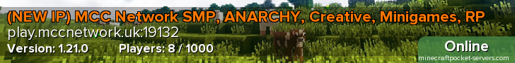 (NEW IP) MCC Network SMP, ANARCHY, Creative, Minigames, RP