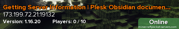 Getting Server Information | Plesk Obsidian documentation