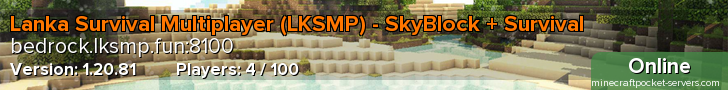 Lanka Survival Multiplayer (LKSMP) - SkyBlock + Survival
