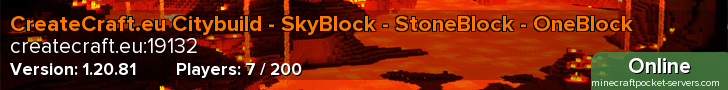 CreateCraft.eu Citybuild - SkyBlock - StoneBlock - OneBlock