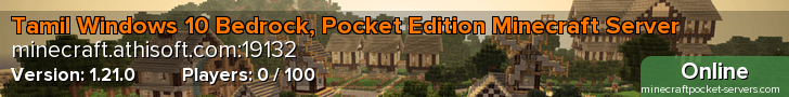 Tamil Windows 10 Bedrock, Pocket Edition Minecraft Server