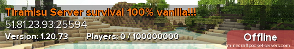 Tiramisu Server survival 100% vanilla!!!