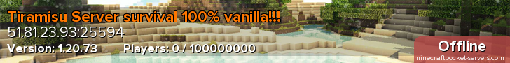 Tiramisu Server survival 100% vanilla!!!