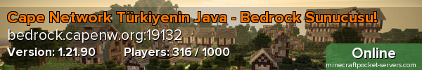 Cape Network Türkiyenin Java - Bedrock Sunucusu!