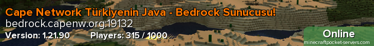 Cape Network Türkiyenin Java - Bedrock Sunucusu!