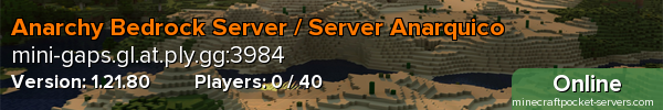 Anarchy Bedrock Server / Server Anarquico