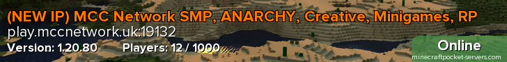 MCC Network Official 1.19 SMP - ANARCHY - Creative - Minigames - RP